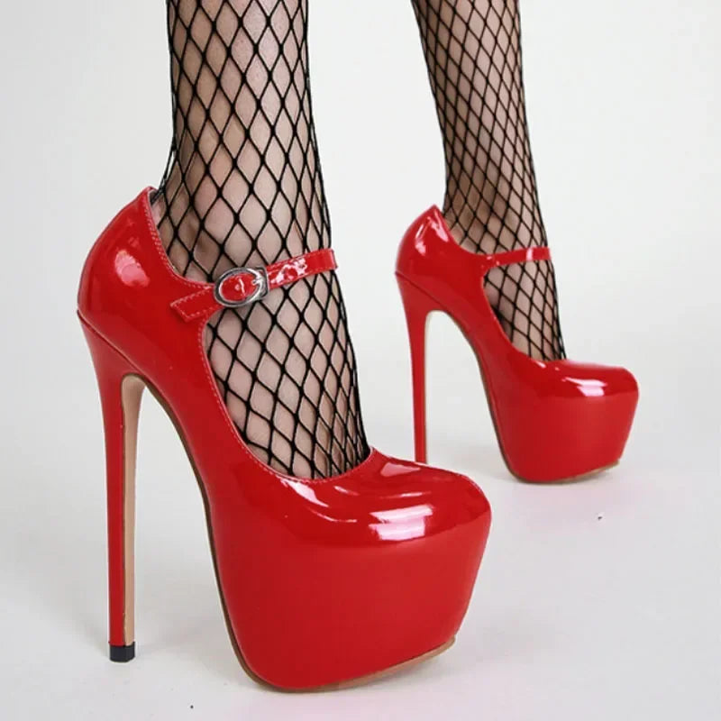 Super High Heel 17CM Pumps Platform Buckle Strap - Empire P.E