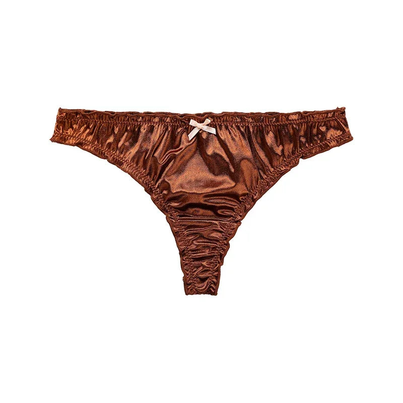 1Pcs/7Pcs Hot Sale Ladies Frill Trim Satin Ice Silk Seamless No Show Underwear - Empire P.E
