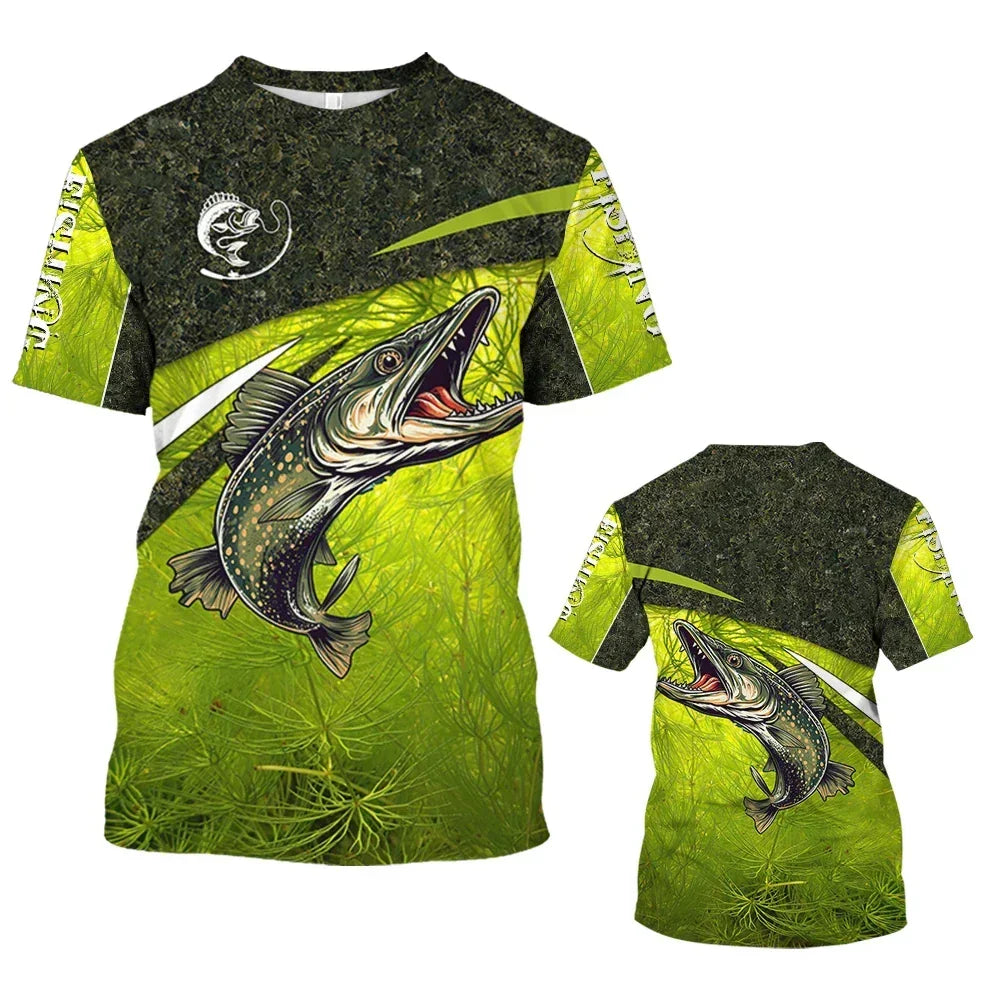 Fish Graphic Oversize Short Sleeve T-shirts - Empire P.E