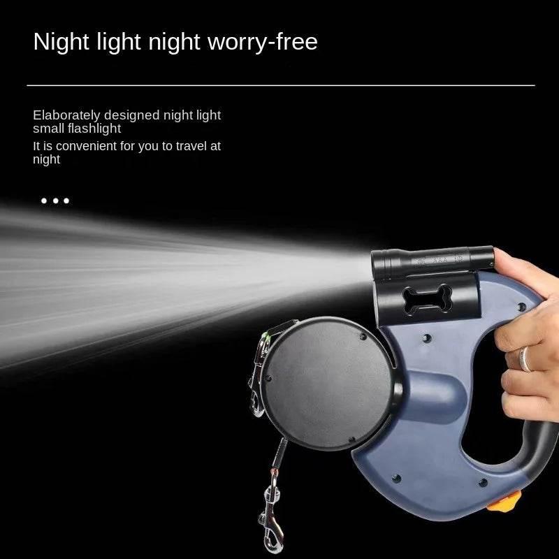 Double dog Leash Light retractable roulette double end leash Portable rotating pet leash for 2 dogs walking pet supplies - Empire P.E