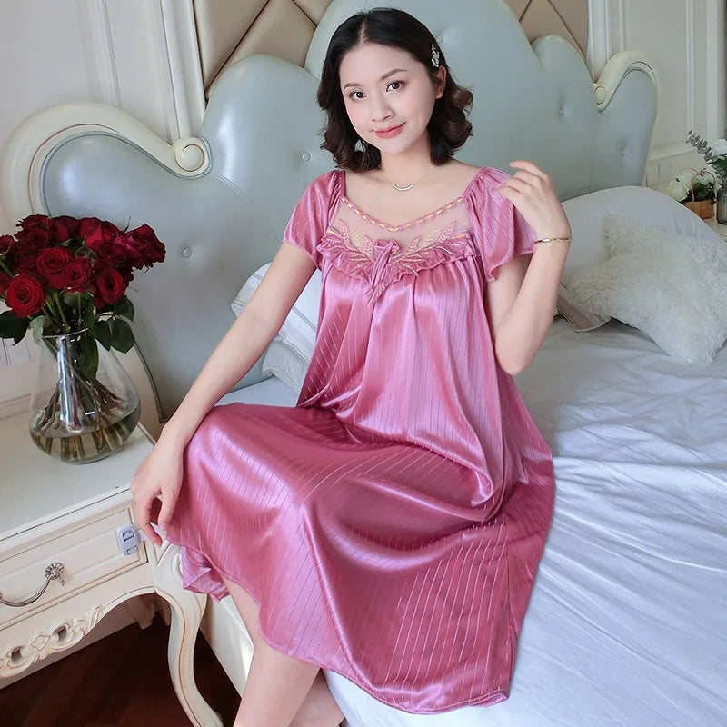 Ladies Ice Silk Nightgowns - Empire P.E