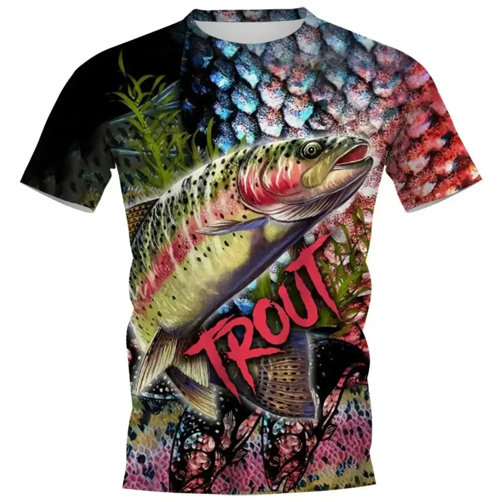 Fish Graphic Oversize Short Sleeve T-shirts - Empire P.E