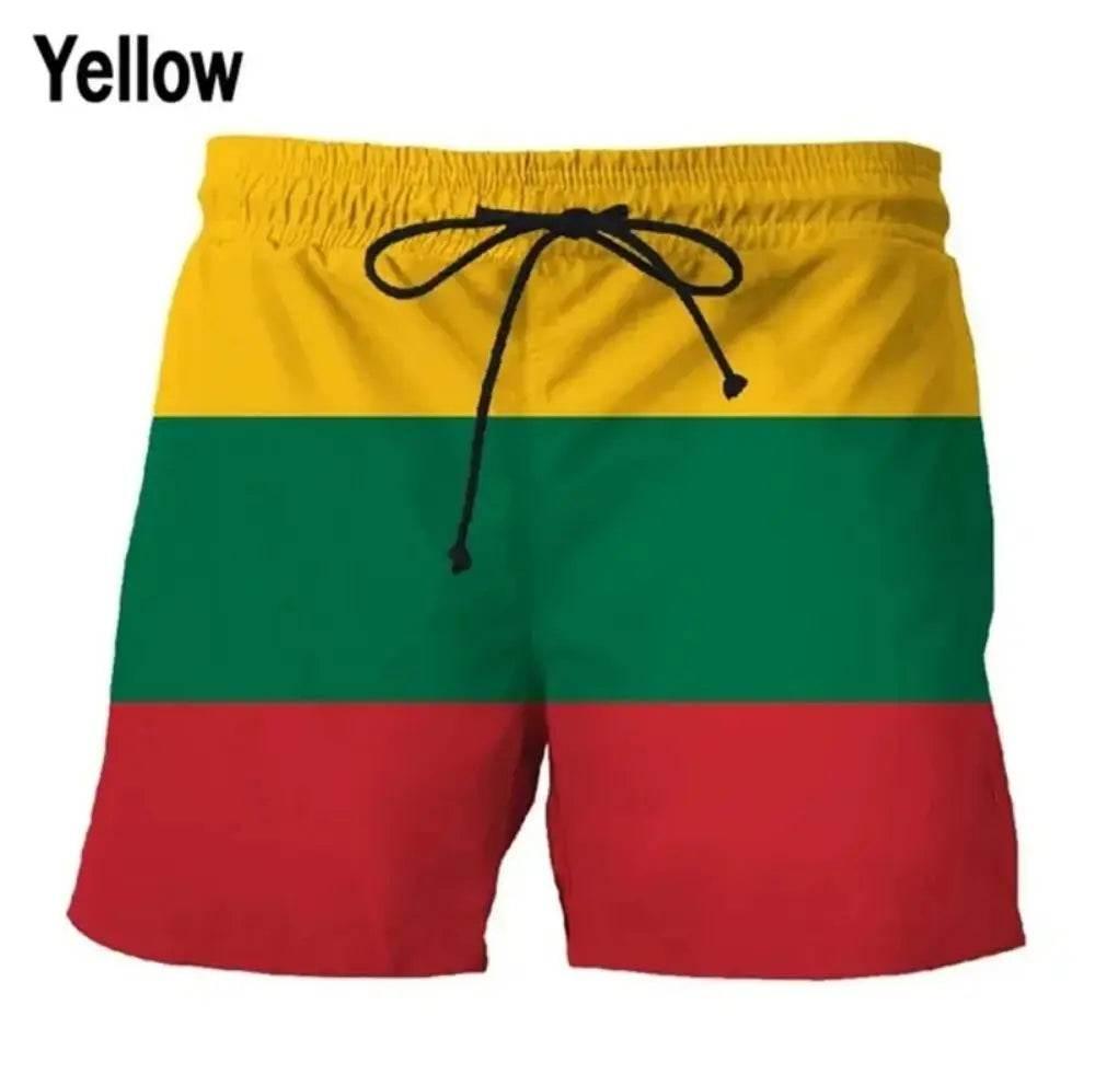 2024 Germany United States British Flag Beach Shorts Men's 3D Printed - Empire P.E