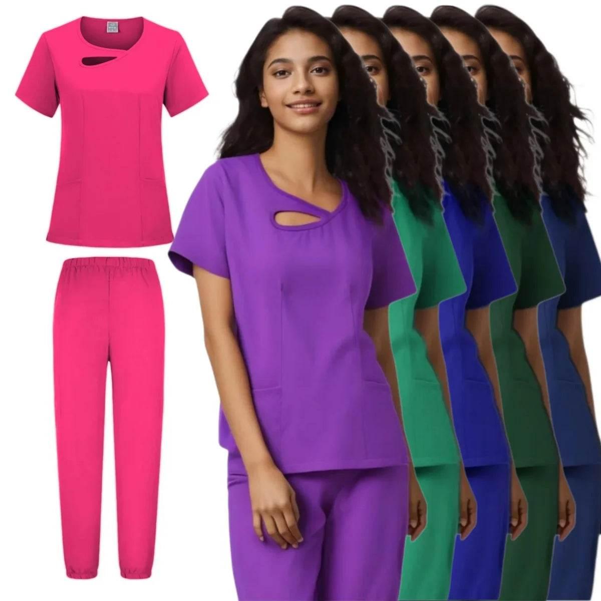 New Design Hospital Scrubs Set Nursing Spandex And Stretch Medical Uniforms Nurse Uniform Fit Scrubs Women Scrubs Sets - Empire P.E