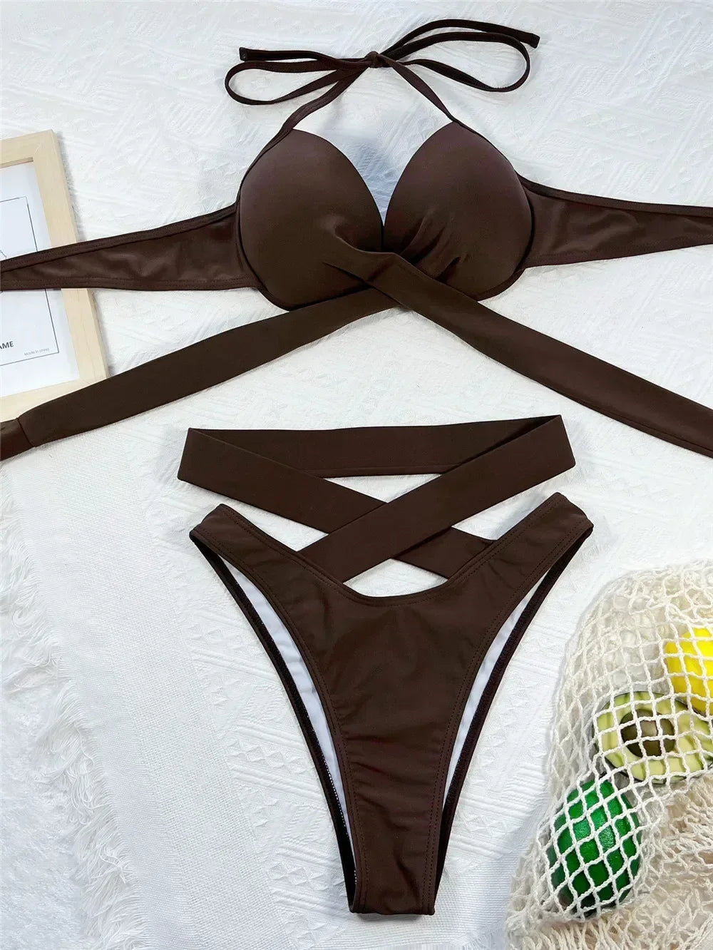 Black High Waisted Bikini Push Up Women