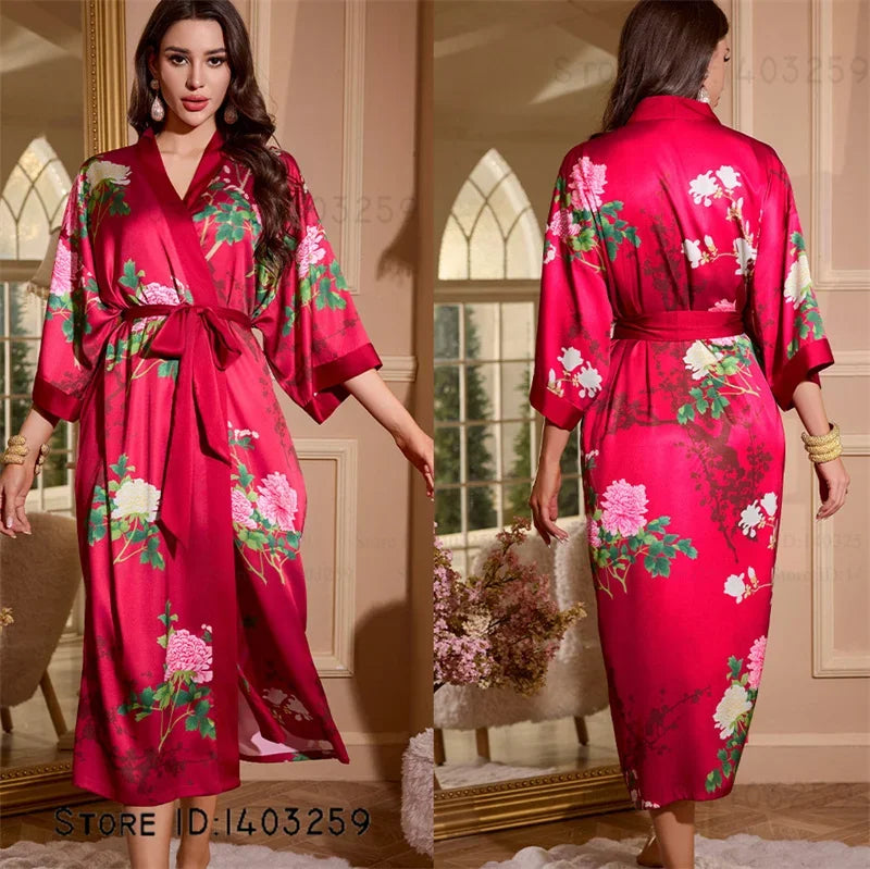 Female Long Robe Loungewear Elegant - Empire P.E