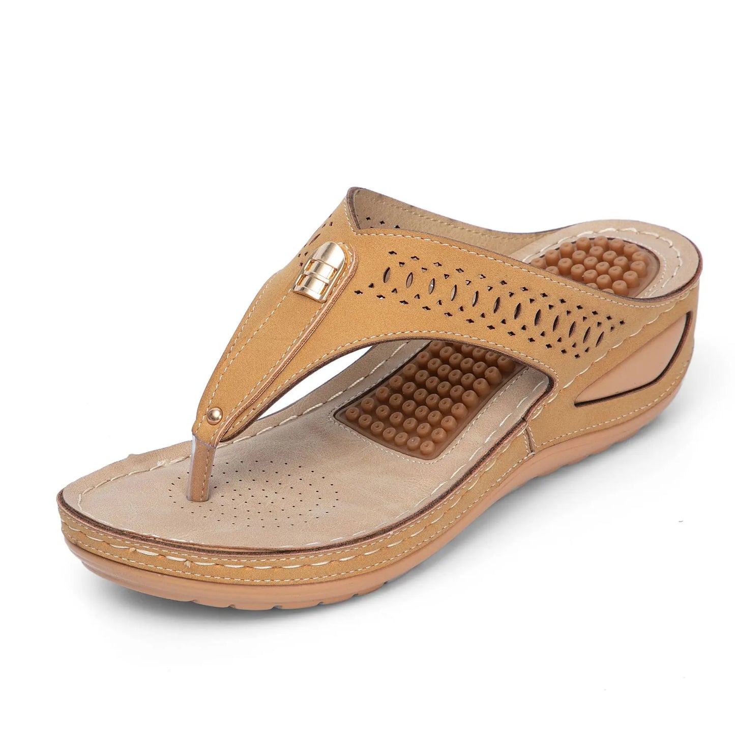 Women Sandals Summer Shoes Woman Flip Flop Flower Soft Casual Beach Sandals Slip-on Meassage Funtion Slides - Empire P.E