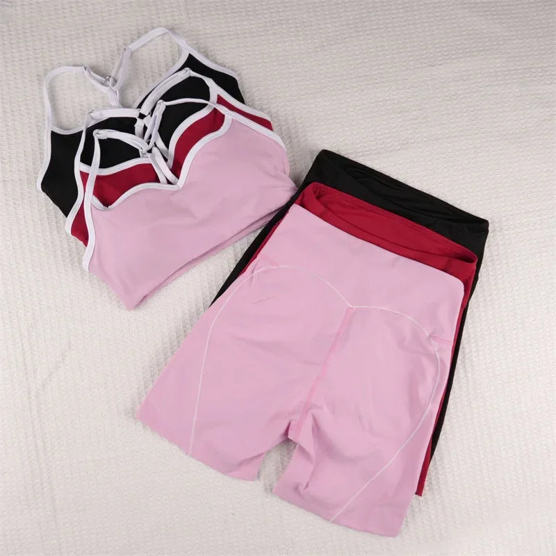 Gym Set Contrasting Color Sports Bra Suits - Empire P.E