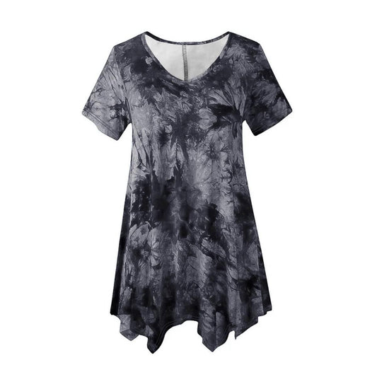 5XL Plus Size Woman Clothing Tie Dye Short Sleeve - Empire P.E