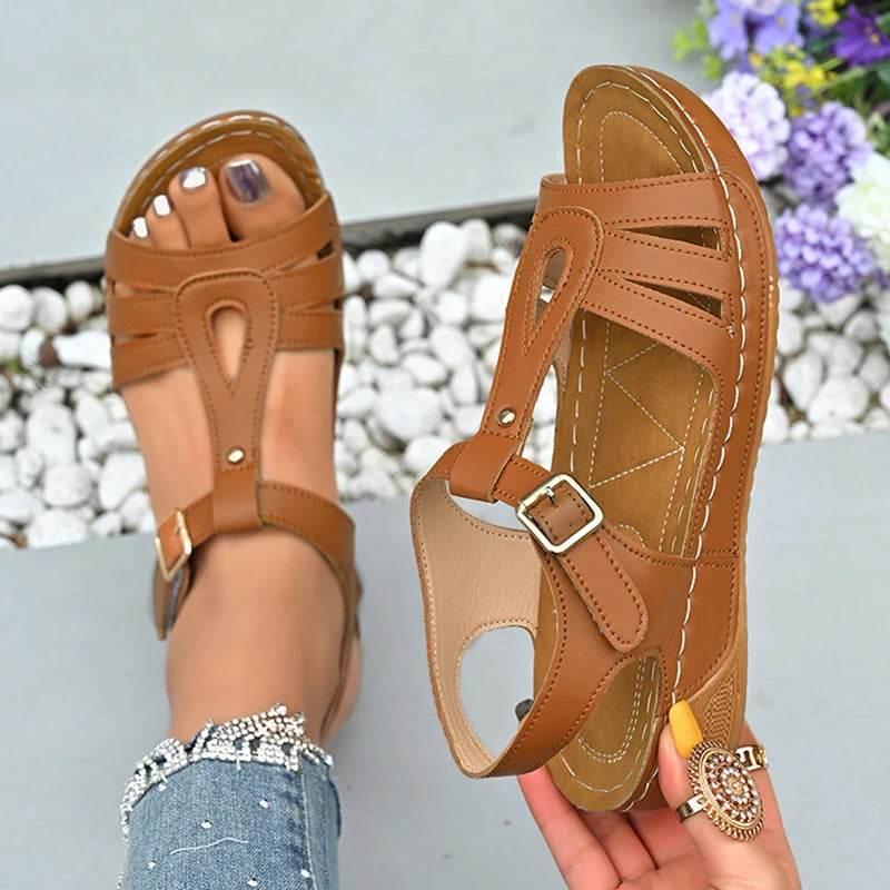 2025 Summer Women Wedge Sandals Lightweight Ankle Buckle Platform Gladiator Sandals Woman Peep Toe Non Slip Beach Sandles 36-43 - Empire P.E