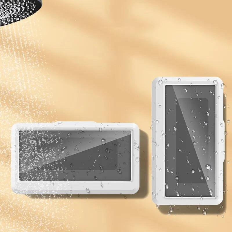 Bathroom Waterproof Phone Holder Home Wall Phone Case Stand Box Self-adhesive Touch Screen Phone Bracket Shower Sealing Storage - Empire P.E