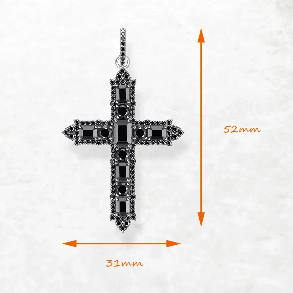 Timeless Cross Black Zircon Pendant
