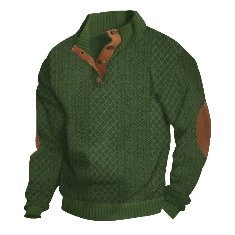 2024 cross-border long-sleeved Jacquard knitted button-down sweater - Empire P.E