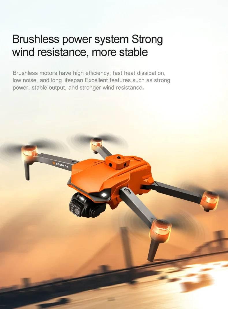 New RG608PRO Drone GPS 8K HD Camera Optical Flow Positioning Obstacle Avoidance Brushless Motor Foldable Quadcopter Drone Toys - Empire P.E