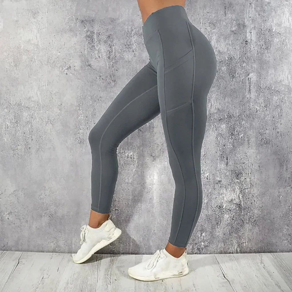 Yoga Fitness Women Leggings High Waist Tights with Pocket Gym Workout Running Stretchy Sexy Butt Liftting Casual Skinny Pants - Empire P.E