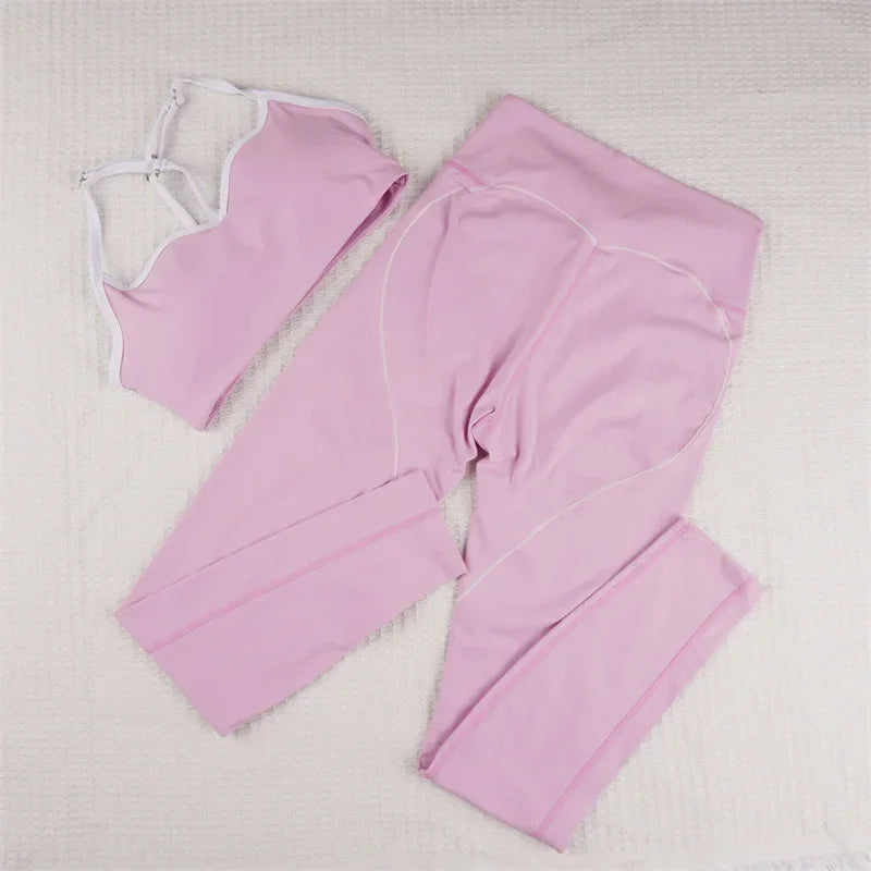 Gym Set Contrasting Color Sports Bra Suits - Empire P.E
