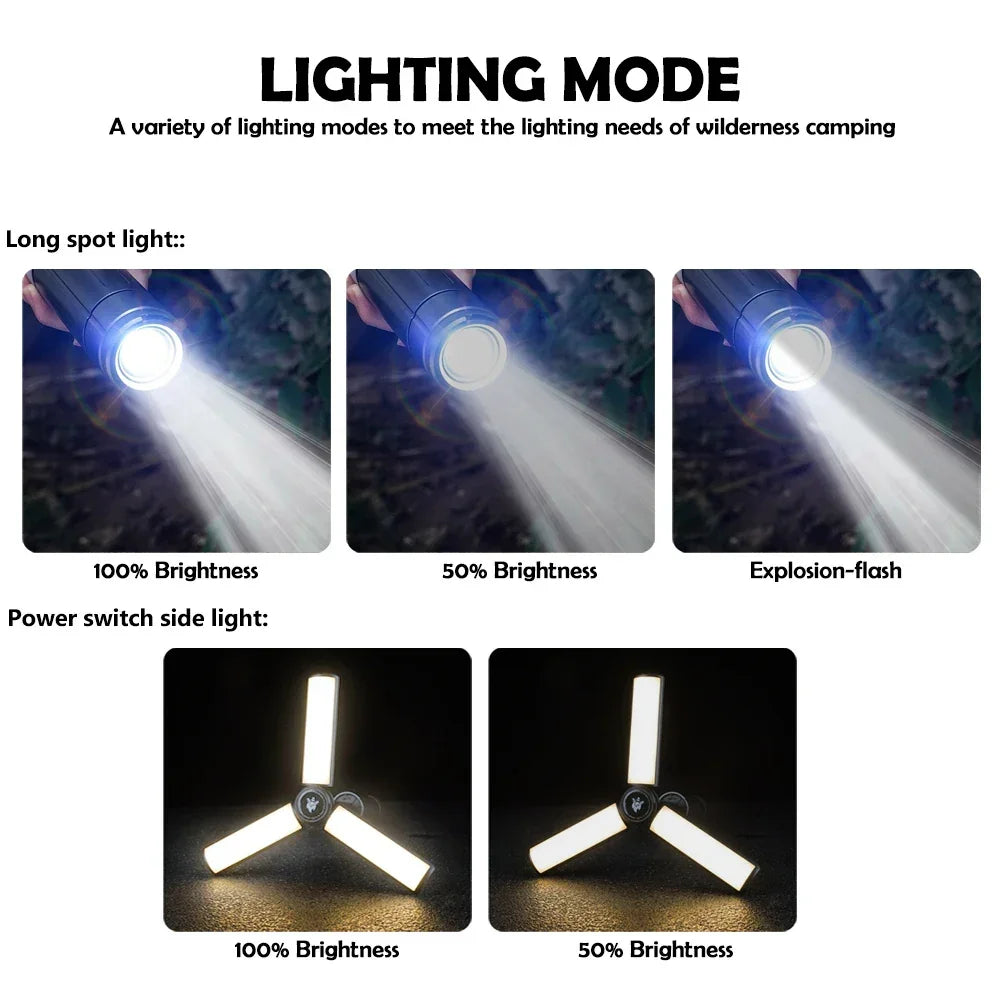 2 in 1 LED Camping Light High Bright Flashlight USB Rechargeable - Empire P.E