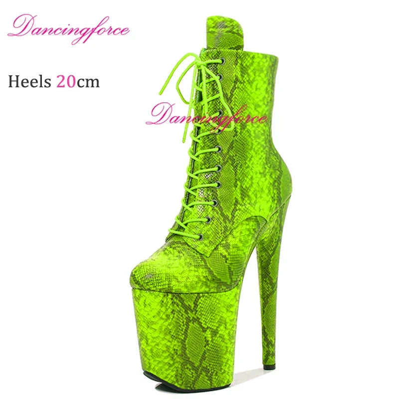 Sexy 8“ 20cm Peach Snake Exotic Pole Dance Shoes - Empire P.E