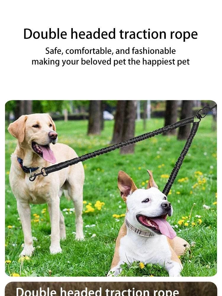 Pet Three-head Leash, Can Walk Two Pets At The Same Time, Nylon Retractable Leash Outdoor Car Dog Cat Leash - Empire P.E