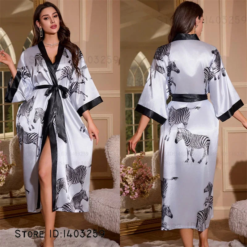 Female Long Robe Loungewear Elegant - Empire P.E