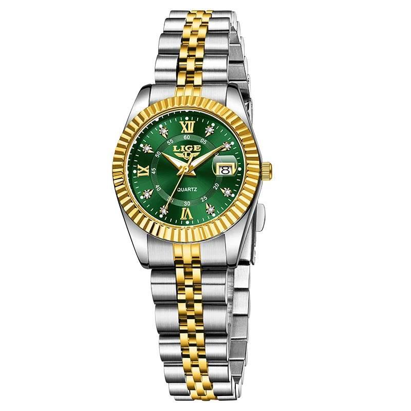 LIGE Top Luxury Watches For Women Vintage Fashion Ladies Watch Waterproof Date Stainless Quartz Wristwatches Reloj Mujer 2025 - Empire P.E