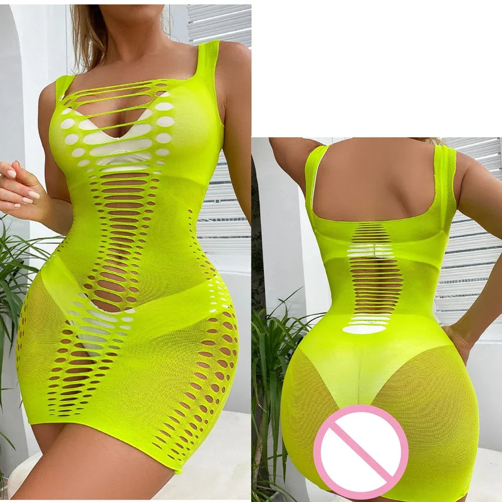 Sexy Women Fishnet Bodycon Mini Dress Mesh - Empire P.E
