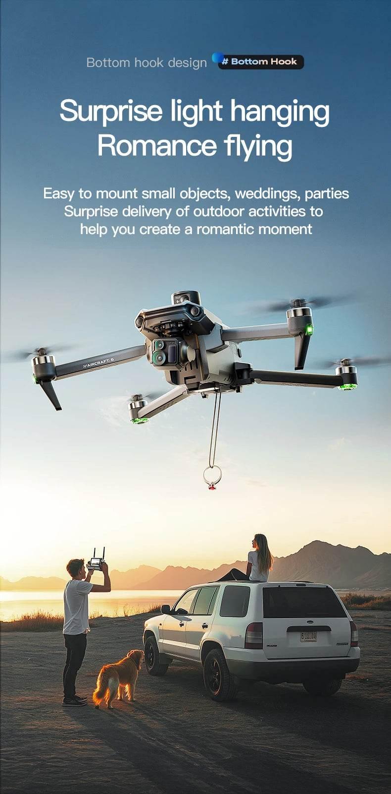 2025 new Wing 6 drone professional aerial photography HD 8K With Screen Remote Control Aircraft 20 Kilometer Obstacle Avoidance - Empire P.E