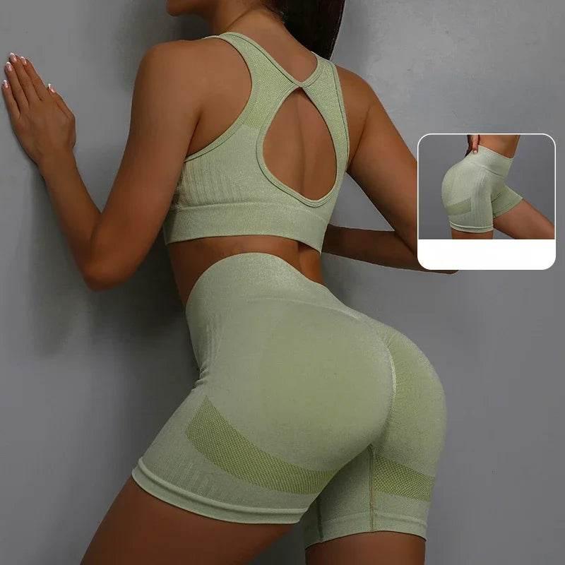 Yoga Suit Yoga Sports Underwear Women's Fitness Suit Vest Running Sports Yoga Shorts Set Yoga Set Workout Set - Empire P.E