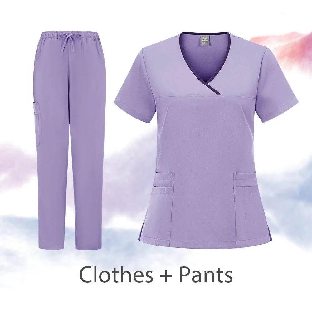 Scrubs Uniforms Sets Nurse Grey Scrubs Uniform Top for Men Hospital Medical Scrubs Unisex Clinic Nursing Surgical Uniforms Woman - Empire P.E
