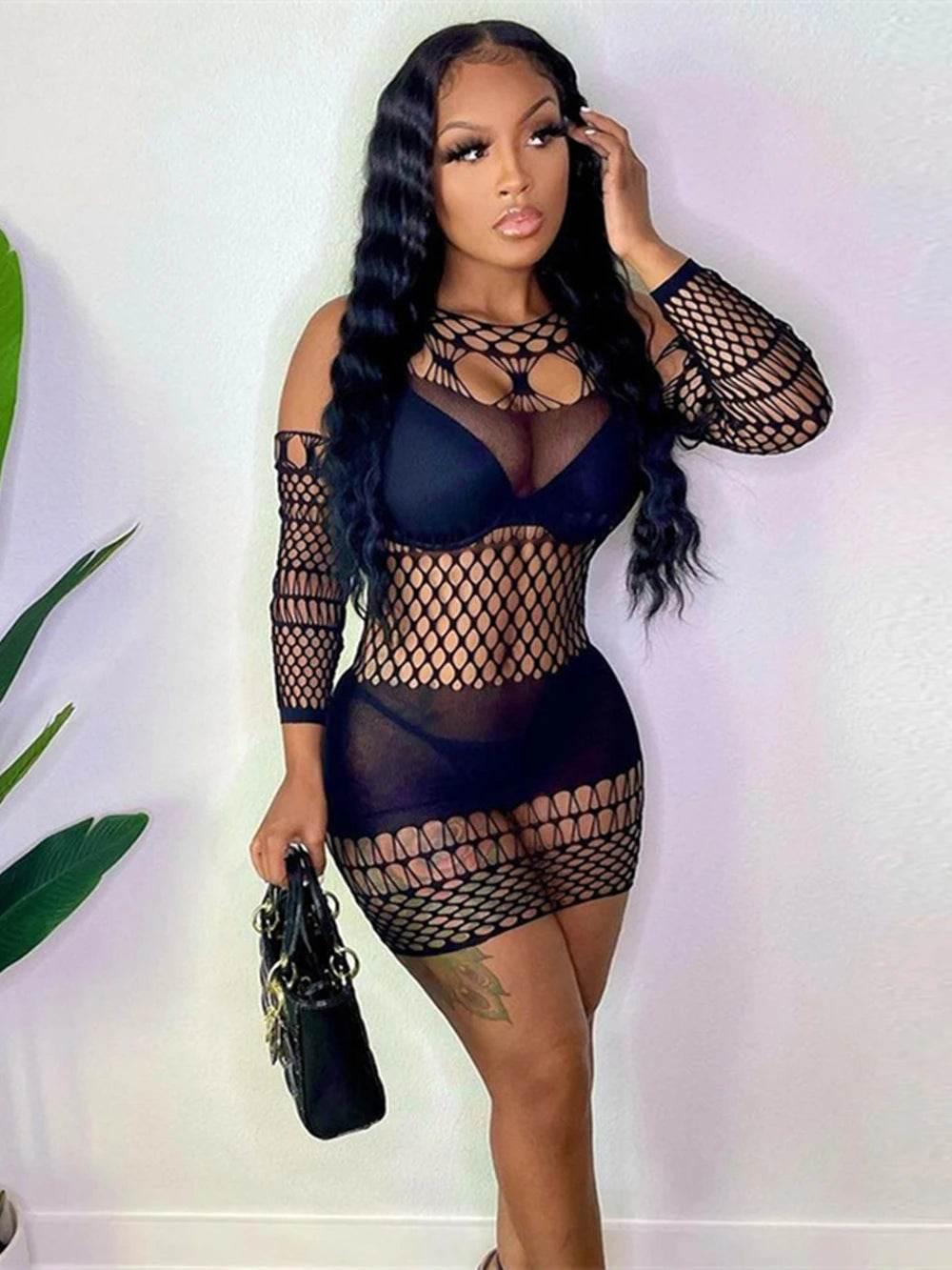Hollow Out Sexy Lingerie Lace Fishnet - Empire P.E