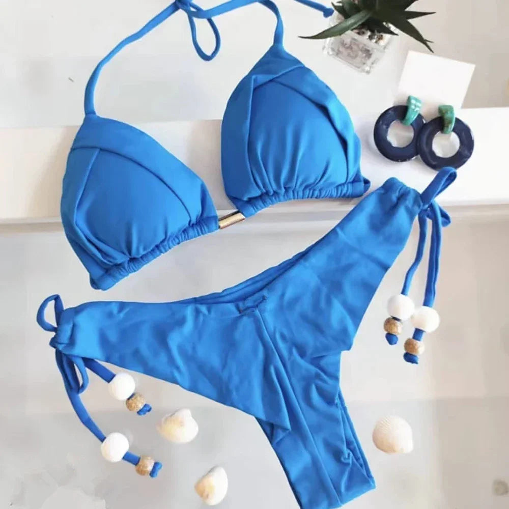 Sexy 13 Color Triangle Bathing Suit for Women Brazilian Beach Bikini Set - Empire P.E