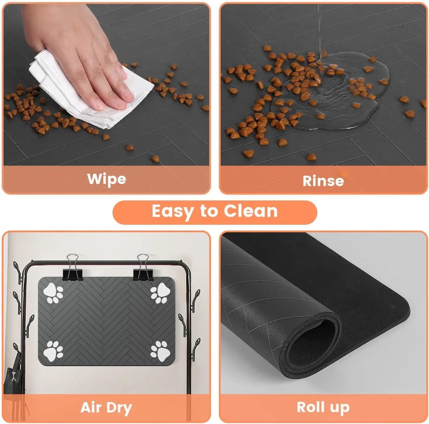 Pet Feeding Mat-Absorbent Waterproof Rubber Backing - Empire P.E