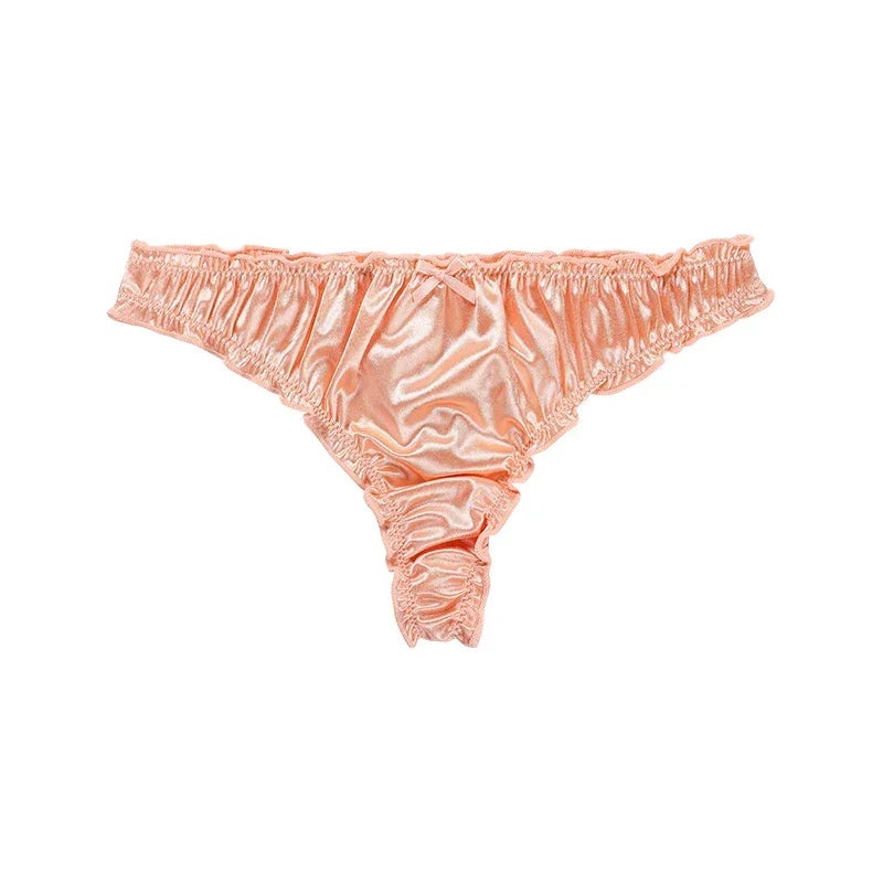 1Pcs/7Pcs Hot Sale Ladies Frill Trim Satin Ice Silk Seamless No Show Underwear - Empire P.E