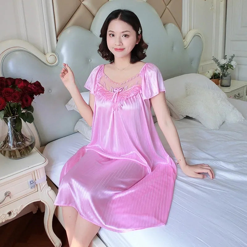 Ladies Ice Silk Nightgowns - Empire P.E