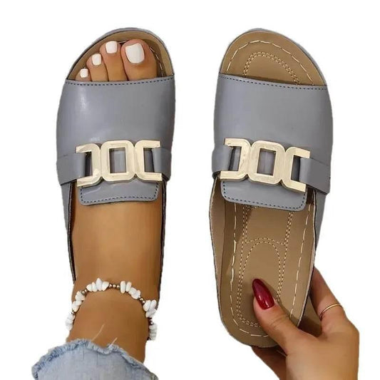 Summer Women's Slippers Casual Flat Open Heel Shoes Lightweight Comfortable Sports Slippers - Empire P.E