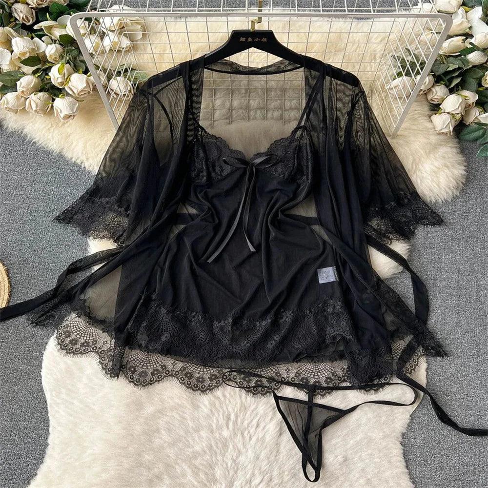 Hollow Out Cosplay Lingerie Lace Backless Jumpsuit - Empire P.E