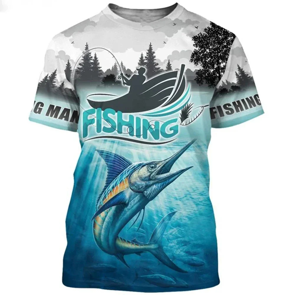 Fish Graphic Oversize Short Sleeve T-shirts - Empire P.E