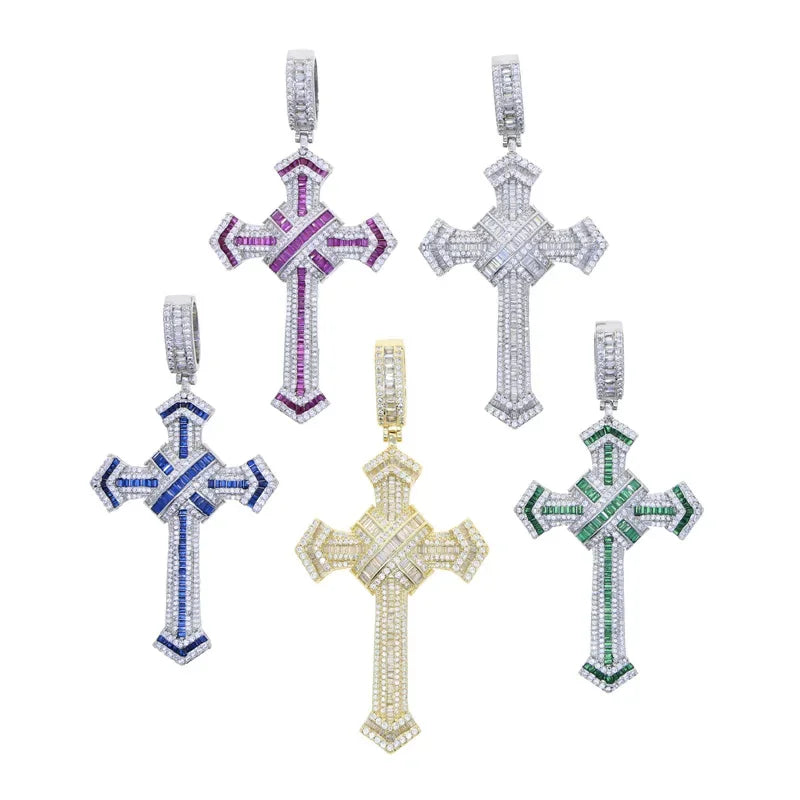 Long Lab Diamond Cross Pendant - Empire P.E
