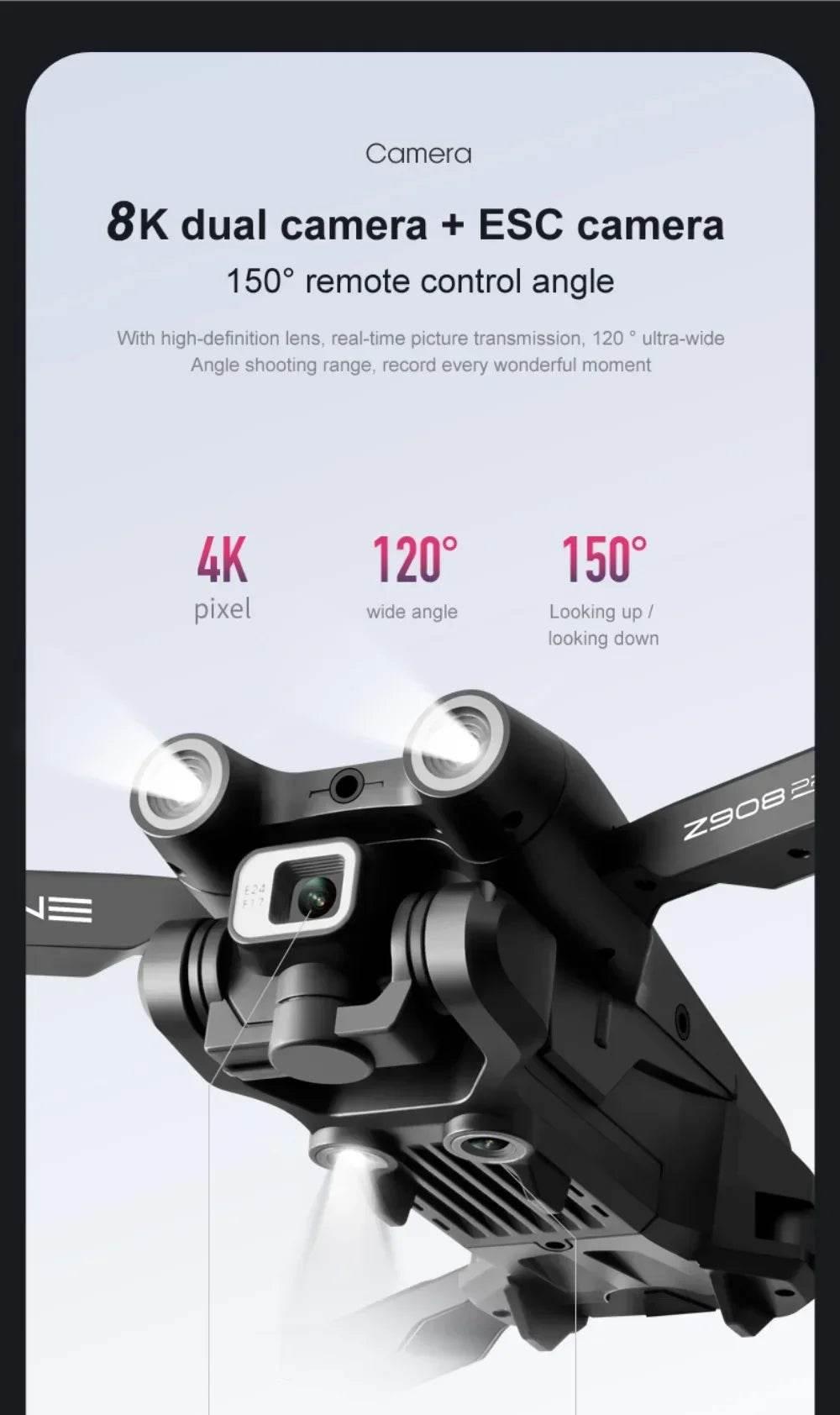 Xiaomi Mijia Z908 Pro /MAX 8K Drone ESC Professional 4K Dron Optical Flow Localization 3sided Obstacle Avoidance Quadcopter Toys - Empire P.E