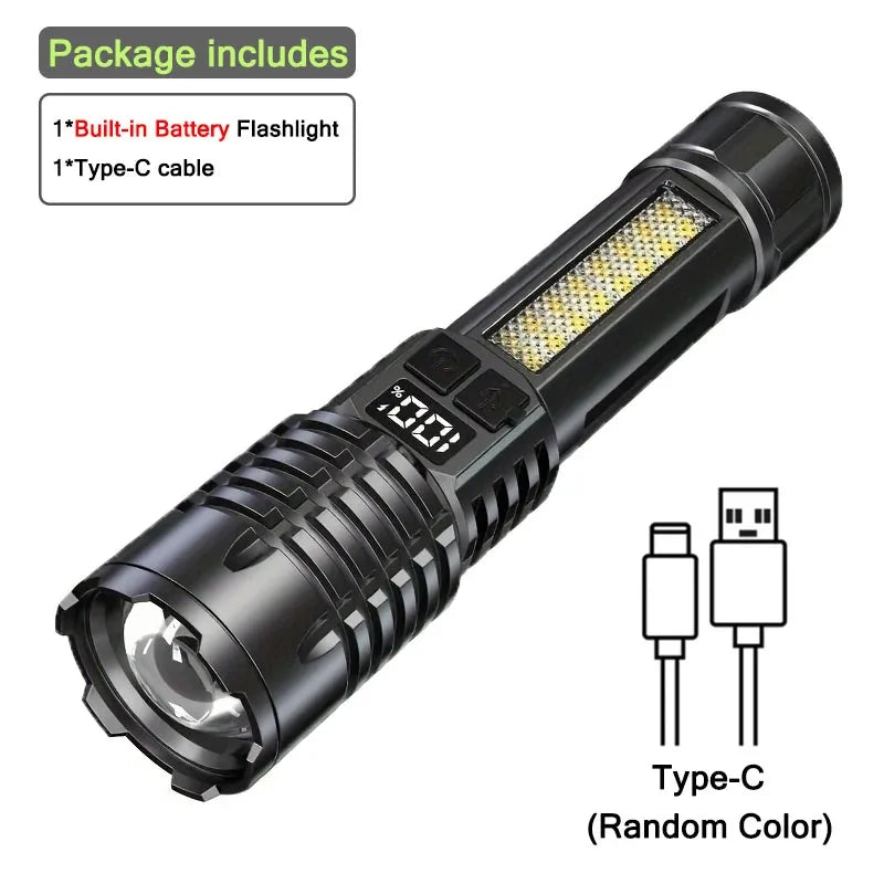Super Bright Flashlight USB Rechargeable LED Long Range Tactical Torch