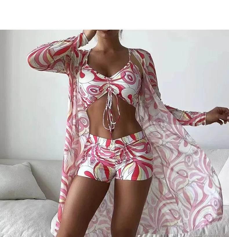 Summer Print Swimsuits Tankini Sets Female Swimwear Sports Beach Wear Two-Piece Bathing Suit Girls Pool Women Swimming Suit 2025 - Empire P.E