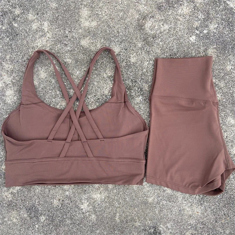 Yoga 2 Piece Gym Sports Shorts Set - Empire P.E