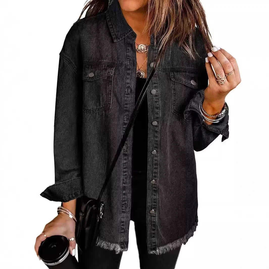 Women Denim Coat Shirt