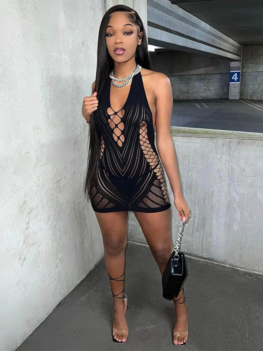 Women Mini Dress Fishnet Lingerie - Empire P.E