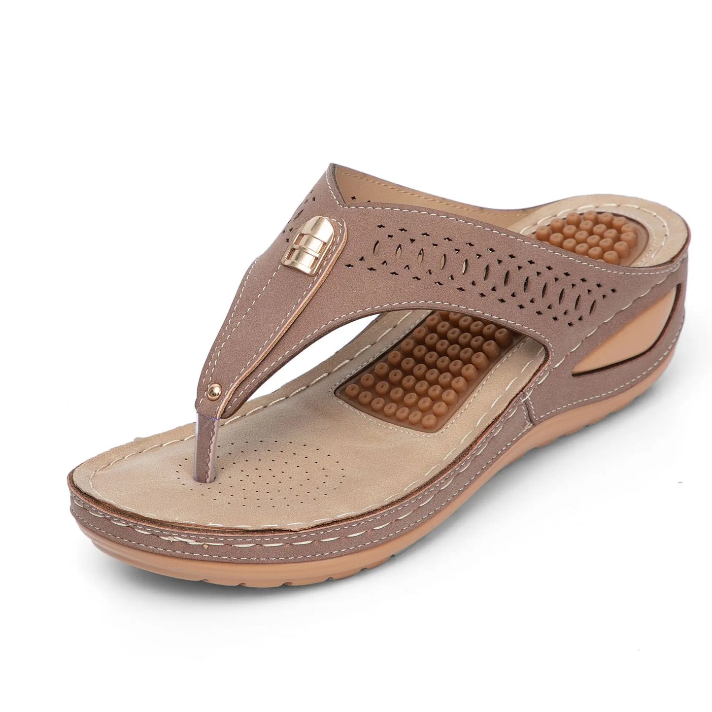 Women Sandals Summer Shoes Woman Flip Flop Flower Soft Casual Beach Sandals Slip-on Meassage Funtion Slides - Empire P.E