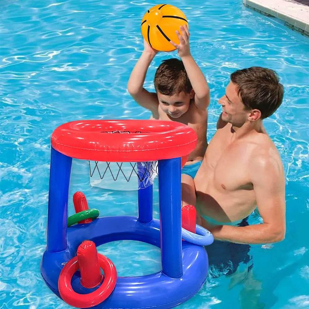 Inflatable Pool Basketball Set,Floating Swimming Ring & Beach Ball Games Summer Party Fun Favors Water Battle for Kids & Adults - Empire P.E