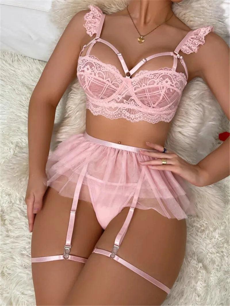 Hot Bra Set See Through Sexy Lingerie Outfit - Empire P.E