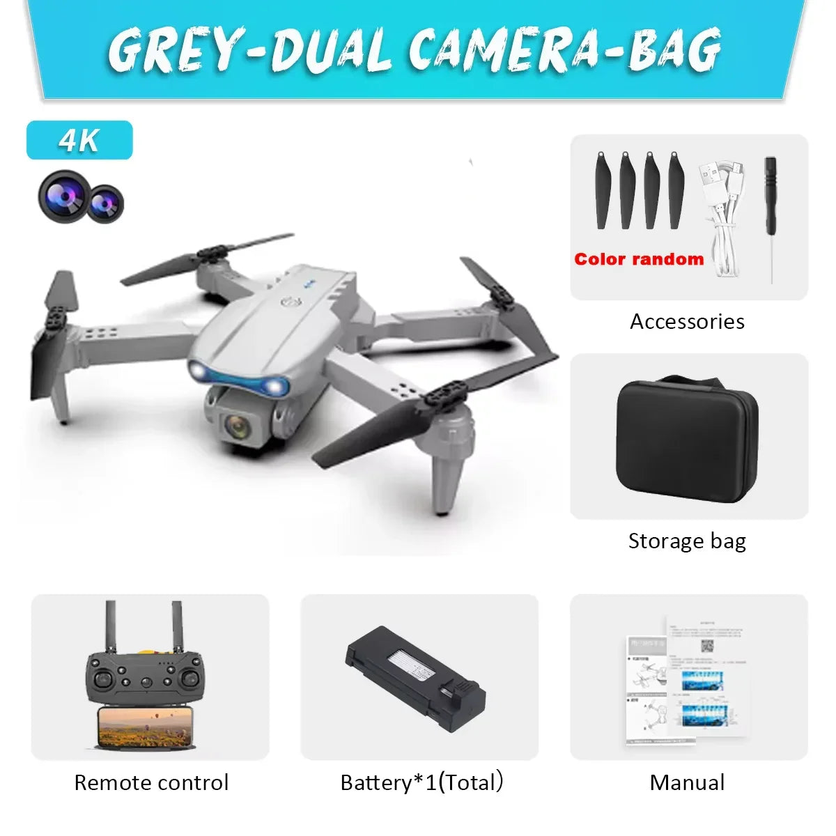 E99Pro Drone HD Professional 4k drone Dual Camera WIFI - Empire P.E
