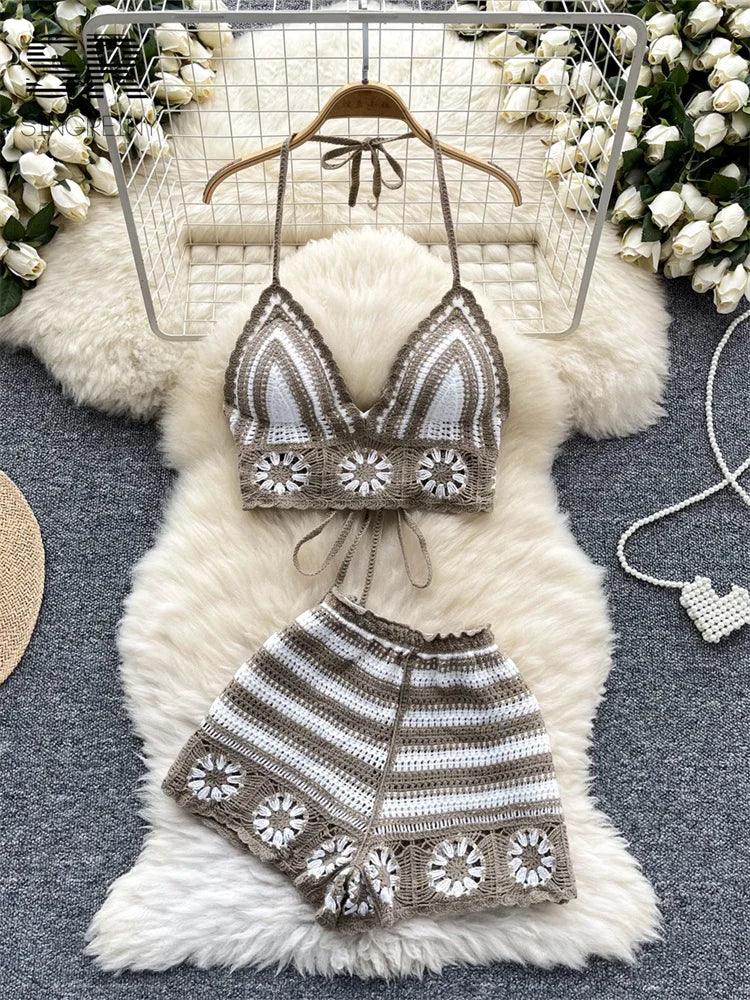 Beach Vacation Knit 2pcs Suits