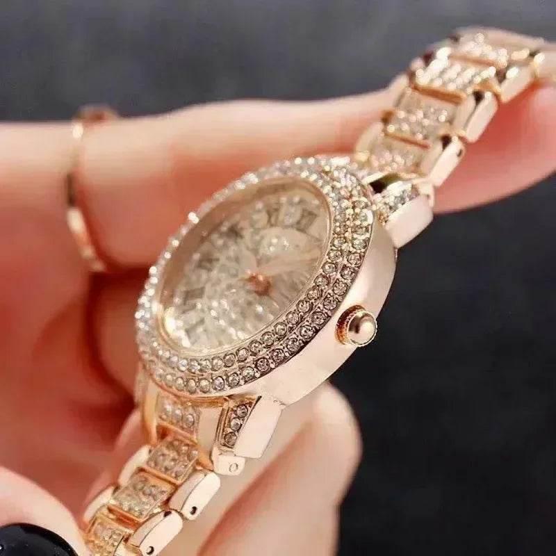 Hip Hop Quartz Watch Women Lady Iced Out Gold Watches Luxury Female Clock Fashion Quartz Watch for Women - Empire P.E